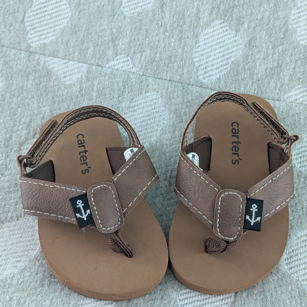 Carter's Brown Flip Flop Sandals with Adjustable Strap